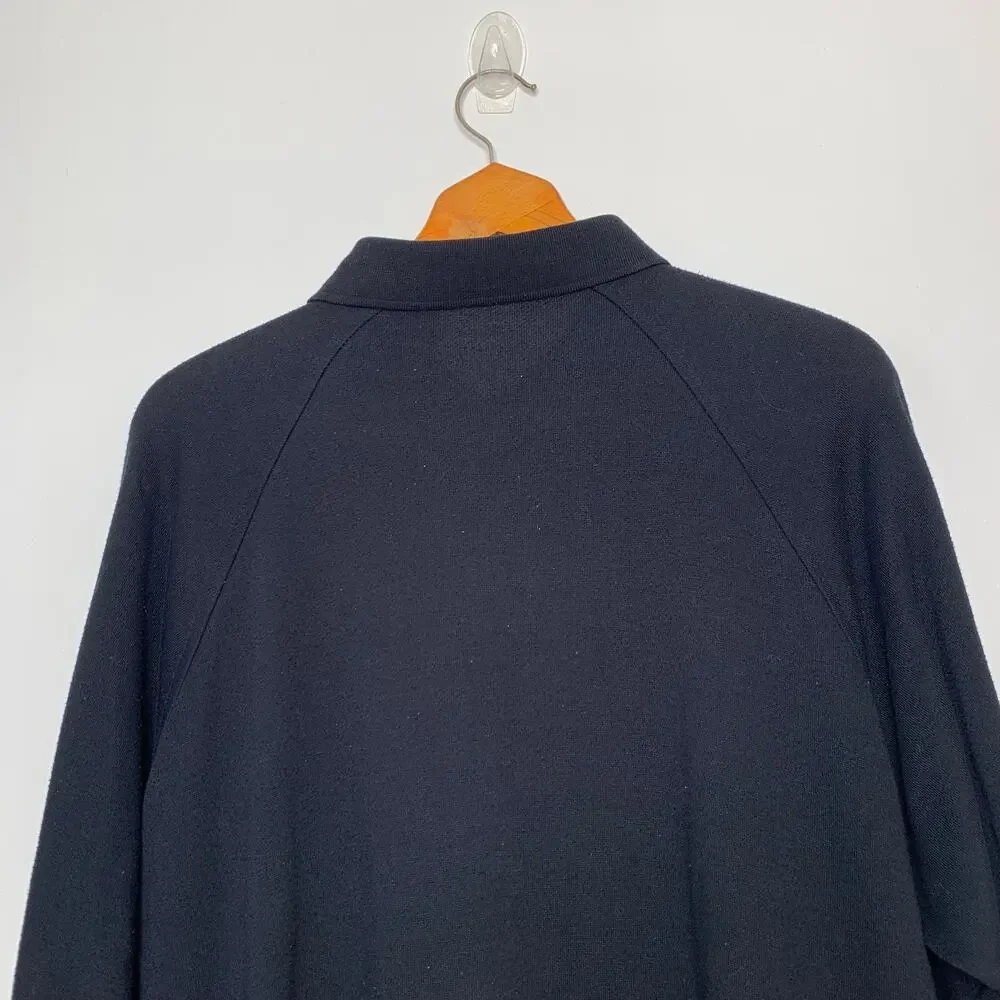 Vintage 80s 90s CC Sport men's black collared pullover textured knit sweater XL